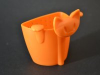 theezeefje/bakje Kat oranje, pvc; 75/75/56mm