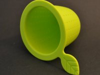 theezeef groen groot, met blad-oor groen, silicone; 115-80/75mm