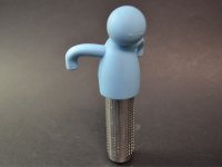 thee-ei Hanging Man, rvs cylinder + man lichtblauw silicone; 20/40/60/110mm