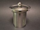 thee-ei Rvs Cylinder Groot, met theepot-klem + deksel met knop; 55/84/100mm